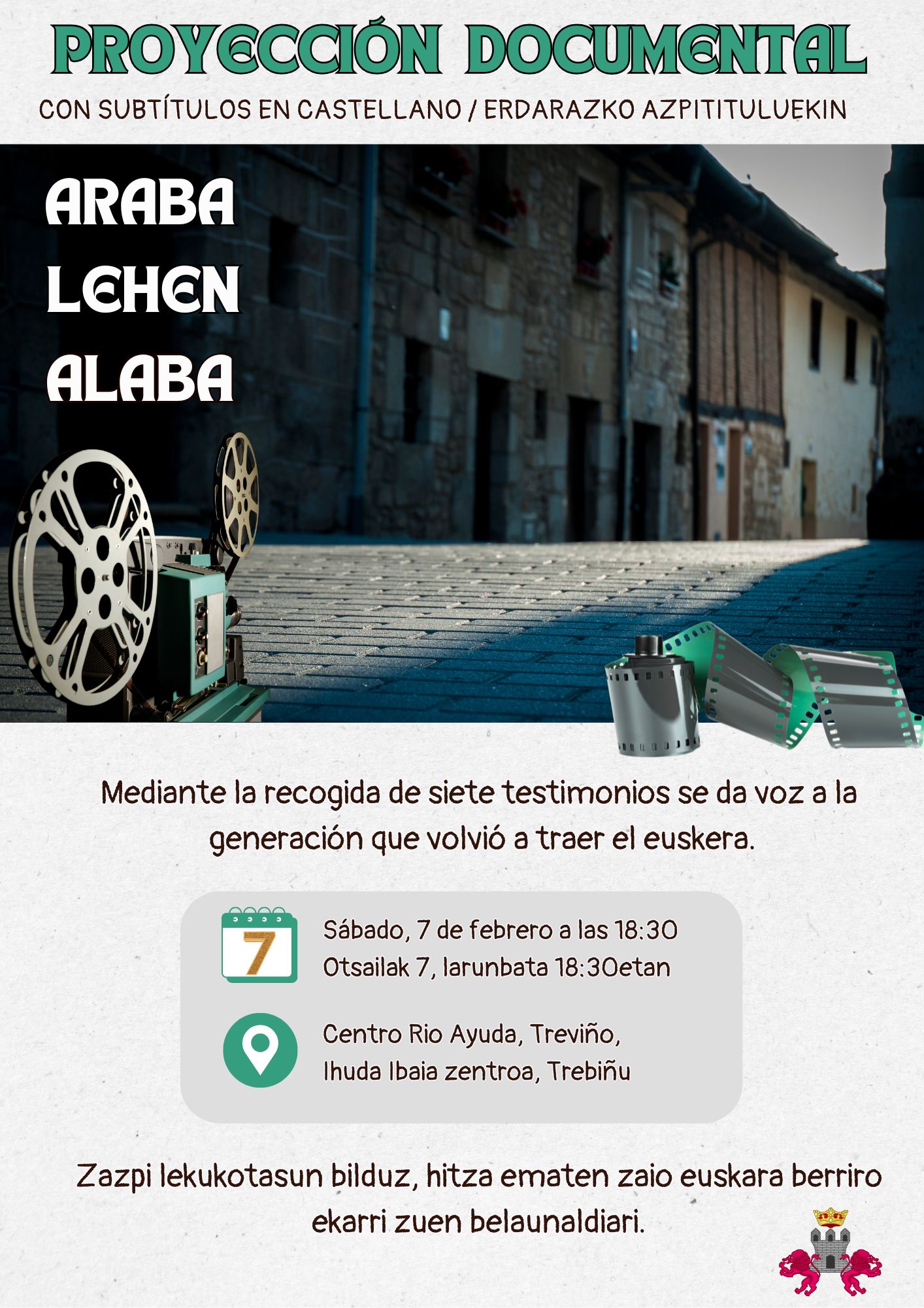 Proyección documental "Araba Lehen Alaba" dokumentalaren proiekzioa