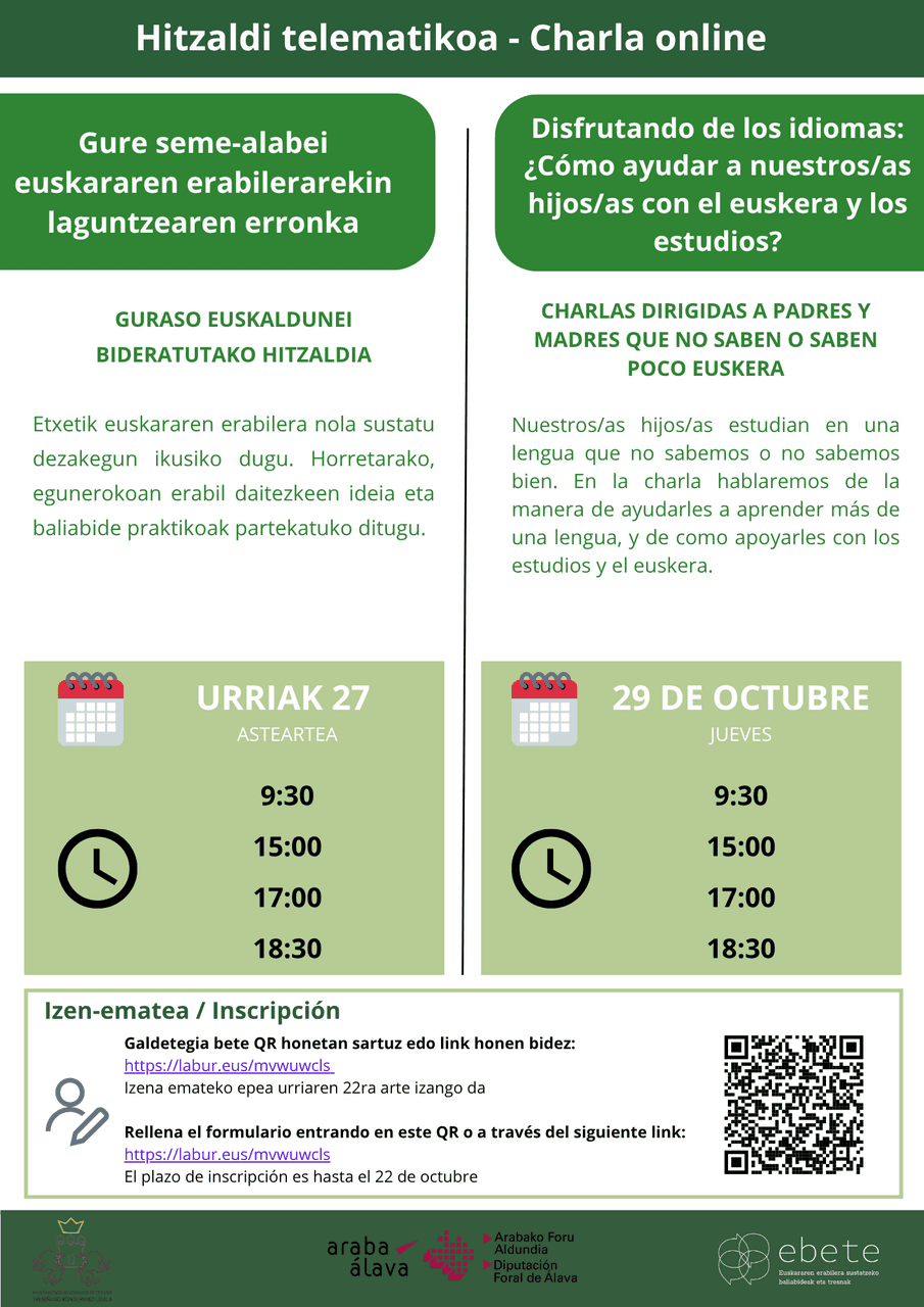 Charla online- Hitzaldi telematikoa