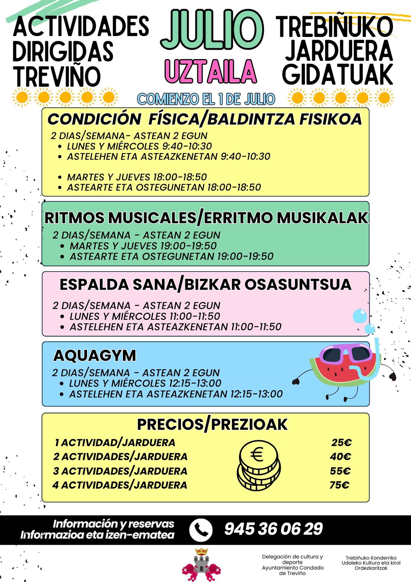 Actividades Dirigidas Julio/ Uztaileko jarduera Gidatuak 