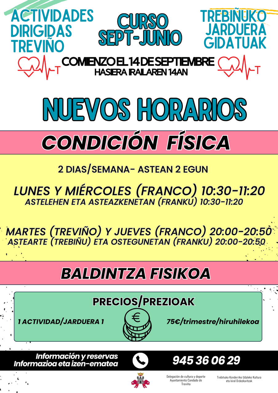 Nuevos Horarios "Condición Física"