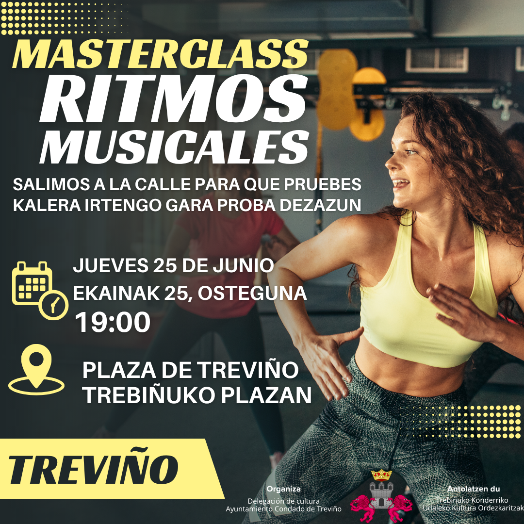 Masterclass Ritmos musicales, jueves 25 de junio 2026 / 2026ko ekainaren 25ean, osteguna, musika erritmoen masterclass